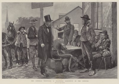 De Algemene Verkiezingen, een Politieke Discussie op het Platteland door Richard Caton Woodville junior